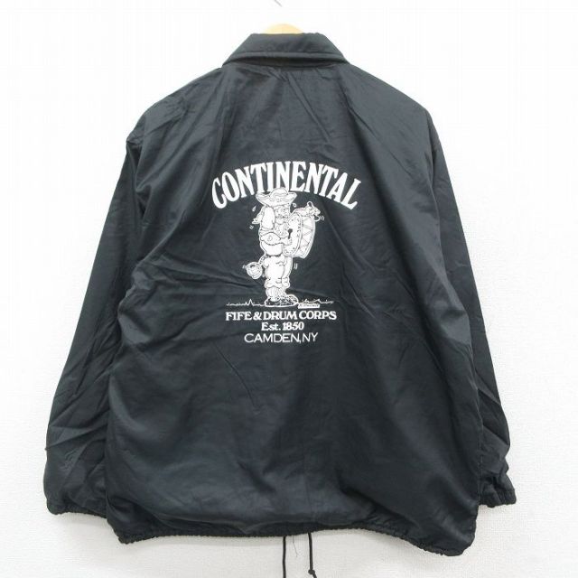 XL★古着 Dunbrooke 長袖 ナイロン ジャケット メンズ 90年代 90s CONTINENTAL USA製 黒 ブラック 25oct09 中古 アウター ウインドブレーカー