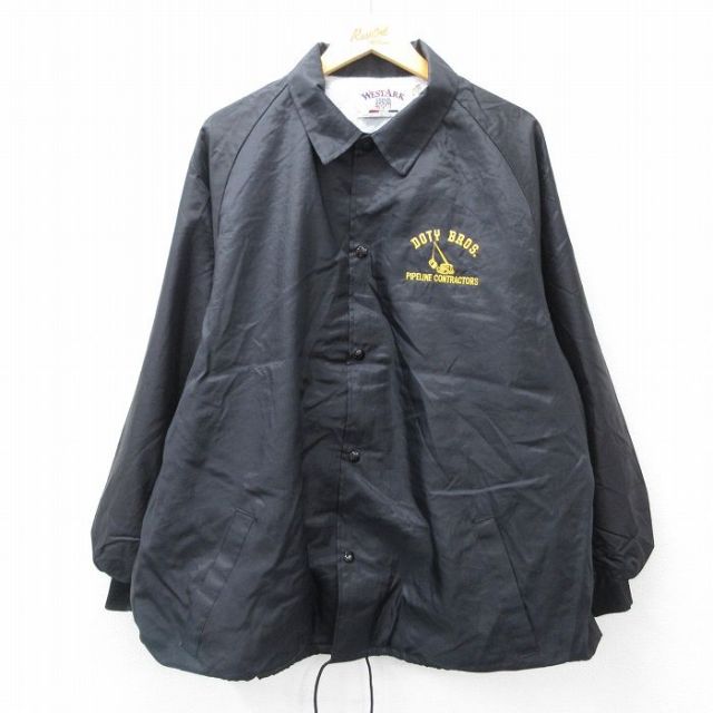 XL★古着 長袖 ナイロン ジャケット メンズ 90年代 90s DOTY BROS ラグラン 大きいサイズ USA製 黒 ブラック 25oct14 中古 アウター ウインドブレーカー