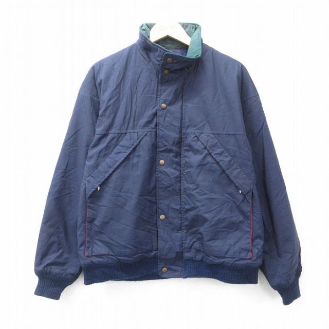 L★古着 ペンドルトン PENDLETON 長袖 ナイロン ジャケット メンズ 90年代 90s シンサレート 紺 ネイビー 内側ウール 25oct14 中古 アウター ウインドブレーカー