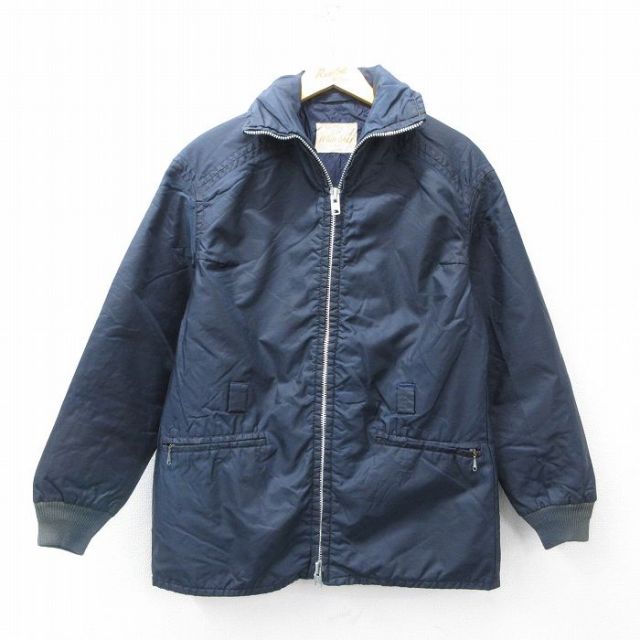 M★古着 ホワイトスタッグ 長袖 ビンテージ ナイロン ジャケット メンズ 70年代 70sタロン 紺 ネイビー 25oct14 中古 アウター ウインドブレーカー
