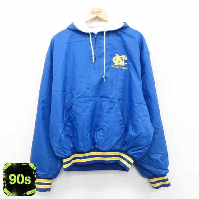 ホロウェイ 90s ハーフジップナイロンジャケット ベースボール ブルー XL | 古着