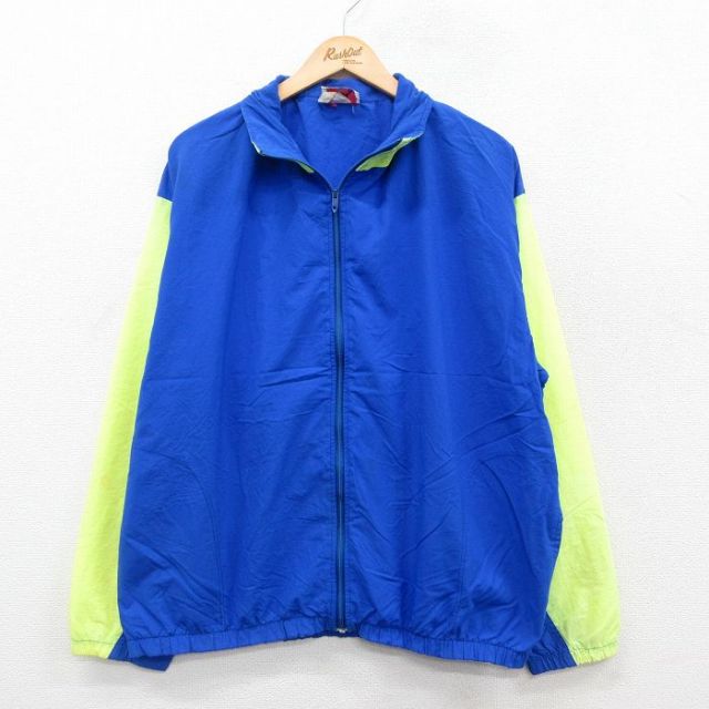 【50%OFF】ナイロンジャケット 80s ツートンカラー ブルー XL | 古着