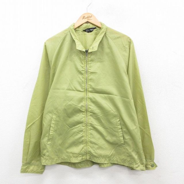 【20%OFF】L★古着 長袖 ナイロン ジャケット スイングトップ メンズ 70年代 70s ラグラン タロン 薄緑 グリーン 25oct23 中古 アウター ウインドブレーカー
