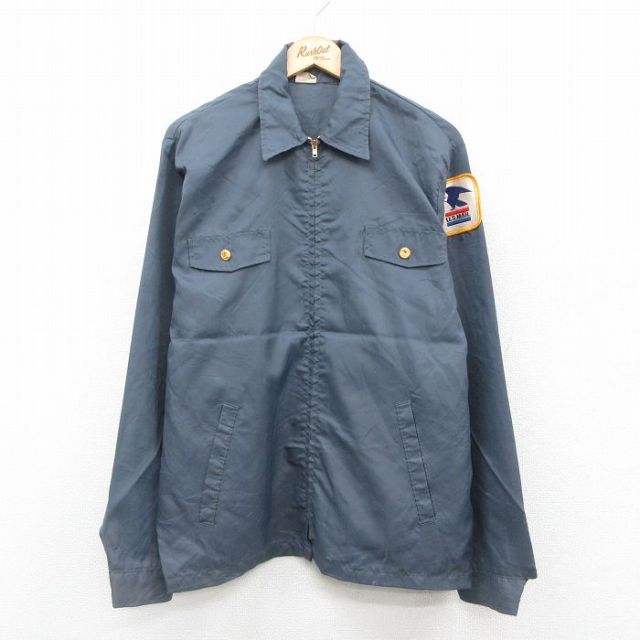 L★古着 長袖 ナイロン ジャケット メンズ 70年代 70s USメール タロン 濃グレー 25oct23 中古 アウター ウインドブレーカー
