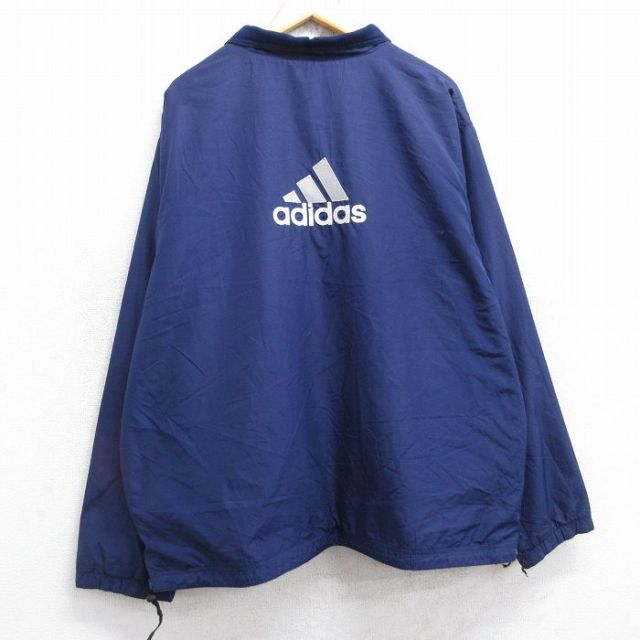 【50%OFF】アディダス 90s リバーシブルジャケット ビッグロゴ ネイビー XL | 古着
