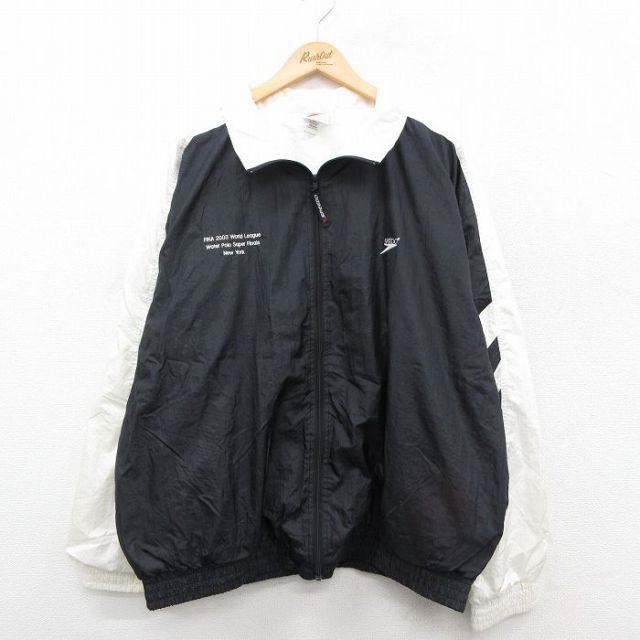 XL★古着 スピード SPEEDO 長袖 ナイロン ジャケット メンズ 00年代 00s 大きいサイズ 黒他 ブラック 25oct31 中古 アウター ウインドブレーカー