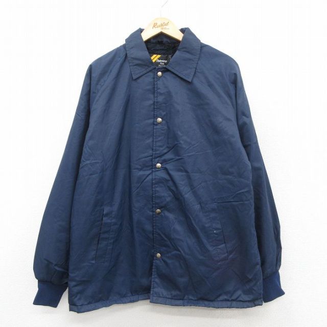 XL★古着 シアーズ 長袖 ナイロン ジャケット メンズ 80年代 80s ラグラン USA製 紺 ネイビー 内側ファー 25nov04 中古 アウター ウインドブレーカー