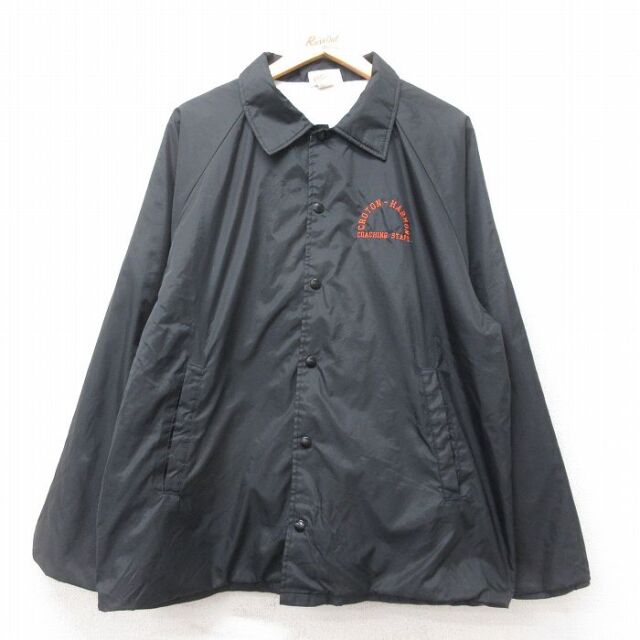 XL★古着 長袖 ナイロン ジャケット メンズ 90年代 90s CROTON HARMON ラグラン USA製 黒 25nov15
