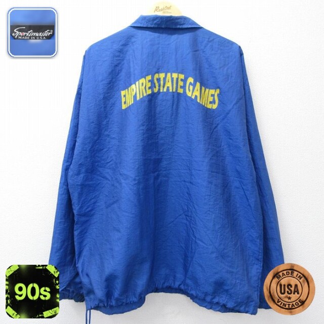 90s ハーフジップナイロンジャケット EMPIRE ブルー XL | 古着