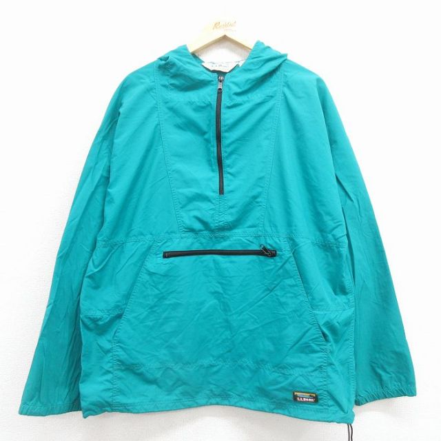 L★古着 エルエルビーン 長袖 ナイロン ジャケット アノラック パーカー メンズ 90年代 90s USA製 青緑【spe】 25nov25