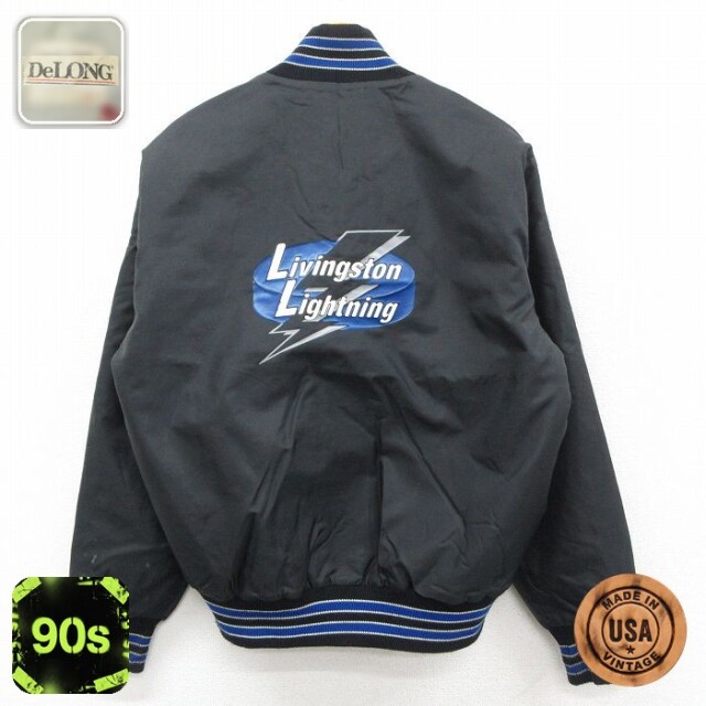 【50%OFF】デロング 90s ナイロンジャケット Livingston Lightning ブラック M | 古着