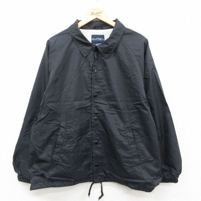 M★古着 ピューリタン 長袖 ナイロン ジャケット メンズ 00年代 00s ラグラン 黒 25dec05