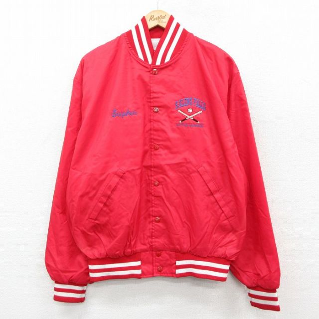 【50%OFF】90s ナイロンジャケット S.GLENS FALLSベースボール レッド XL | 古着