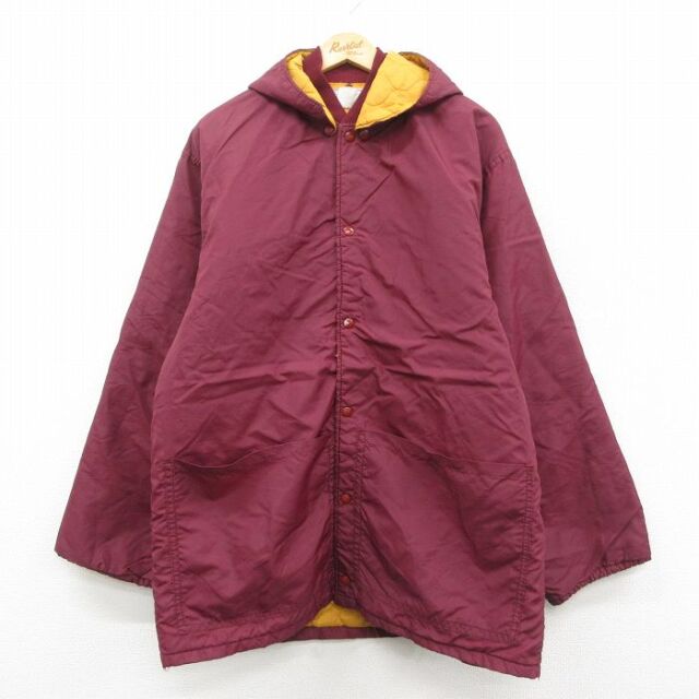 【50%OFF】80s ナイロンジャケット 内側キルティング バーガンディ XL | 古着