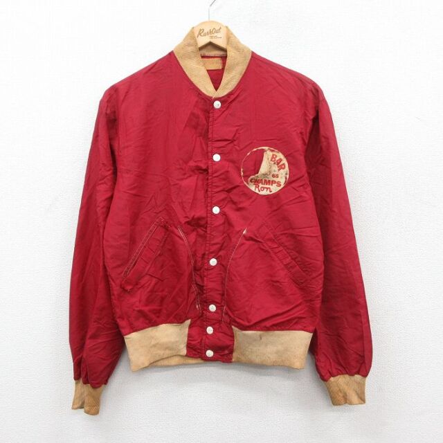 【20%OFF】60s ナイロンジャケット ボウリング レッド S | 古着