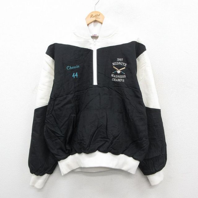 【20%OFF】Curty Los 90s ハーフジップナイロンジャケット ブラック XL | 古着