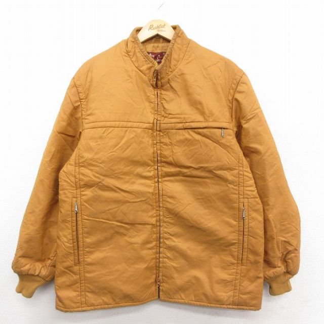 L★古着 シアーズ 長袖 ナイロン ジャケット メンズ 70年代 70s USA製 タロン 濃ベージュ【spe】 26jan20