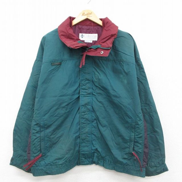 XL★古着 コロンビア 長袖 ナイロン ジャケット メンズ 90年代 90s 緑他 26jan26