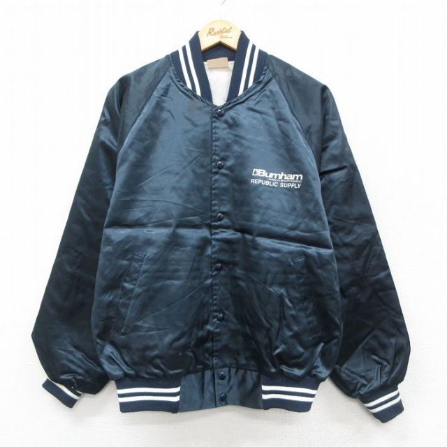 【20%OFF】90s ラグランナイロンジャケット Burnham ネイビー M | 古着