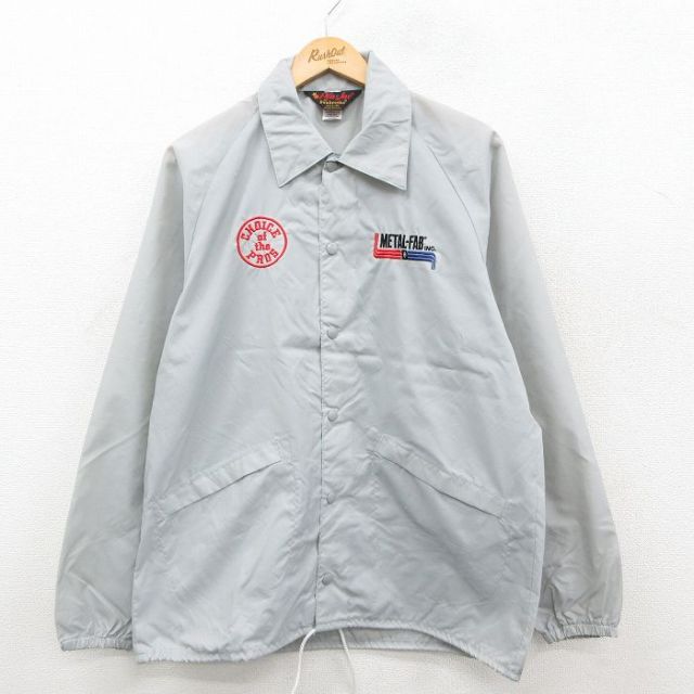 L★古着 Dunbrooke 長袖 ナイロン ジャケット メンズ 80年代 80s METAL FAB ラグラン USA製 グレー【spe】 26jan28