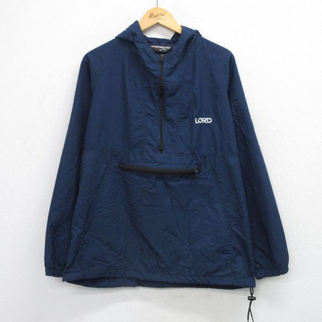 L★古着 長袖 ナイロン ジャケット アノラック パーカー メンズ 90年代 90s LORD パッカブル USA製 紺 26feb06