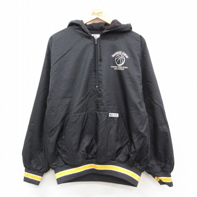 【20%OFF】TRAILBLAZERS 長袖ハーフジップナイロンジャケット ブラック XL | 古着