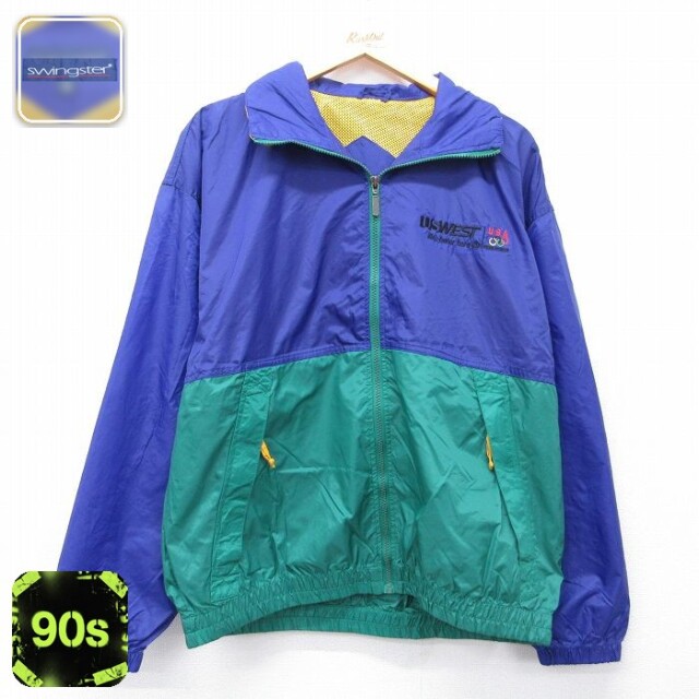 【50%OFF】スイングスター 90s ナイロンジャケット オリンピック ブルー L | 古着