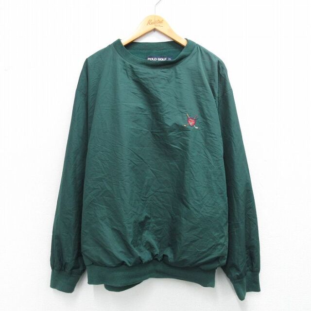 【20%OFF】ラルフローレン 90s ナイロンジャケット ワンポイントロゴ グリーン XL | 古着