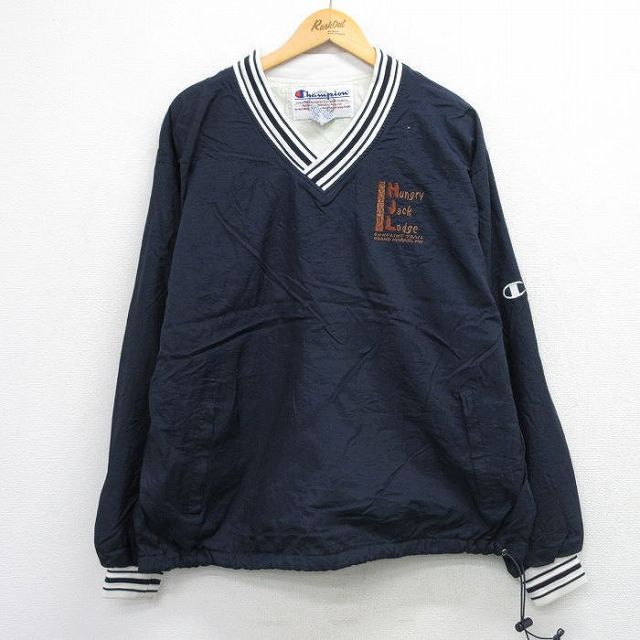 【20%OFF】チャンピオン 00s ナイロンジャケット Hungly Jack Lodge ネイビー XL | 古着