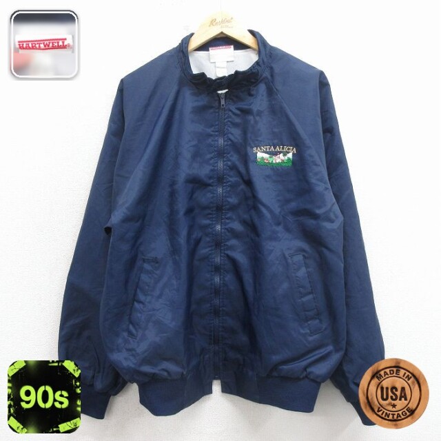 【50%OFF】SANTAALICIA 90s ラグランナイロンジャケット ネイビー L | 古着