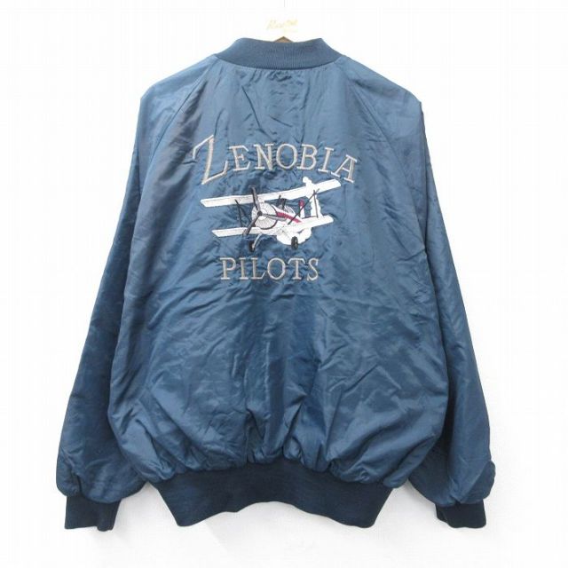 【20%OFF】Dunbrooke 90s ラグランジャケット ZENOBIA飛行機刺繍 ネイビー XL | 古着