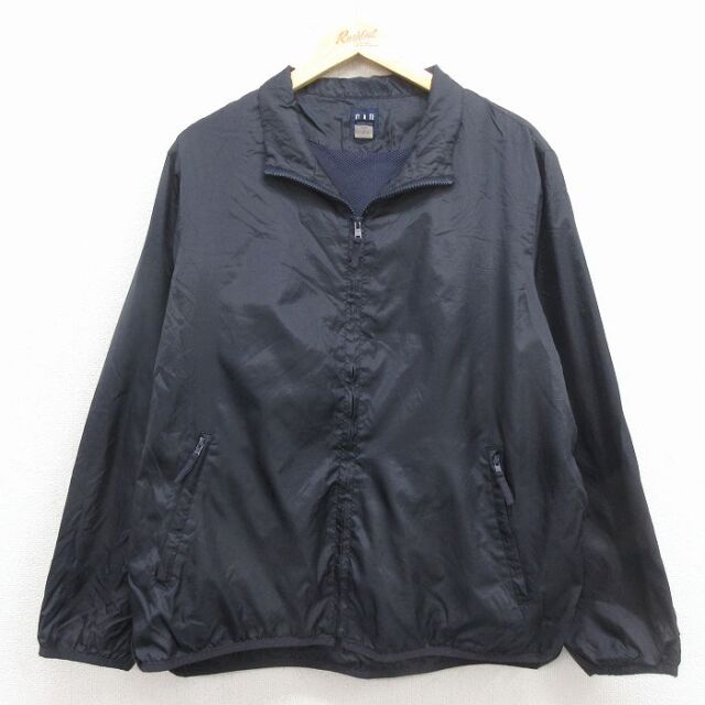 L★古着 ギャップ GAP 長袖 ナイロン ジャケット メンズ 00年代 00s リップストップ 黒【spe】 26mar17