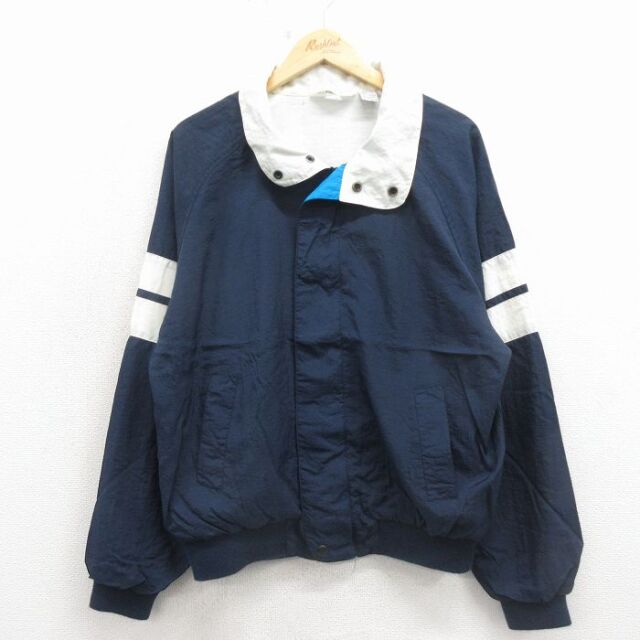 L★古着 クリスチャンディオール 長袖 ナイロン ジャケット メンズ 90年代 90s ラグラン 紺他【spe】 26mar17