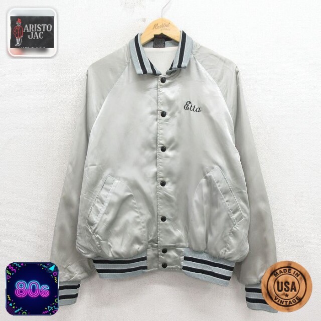 【20%OFF】80s ラグランナイロンジャケット Etta グレー メンズL相当 | 古着