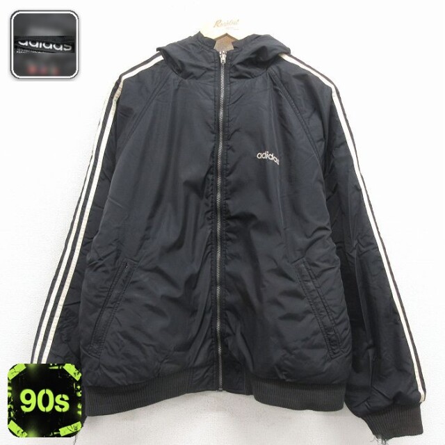 【20%OFF】アディダス 90s ナイロンジャケット リバーシブル ブラック メンズXL相当 | 古着