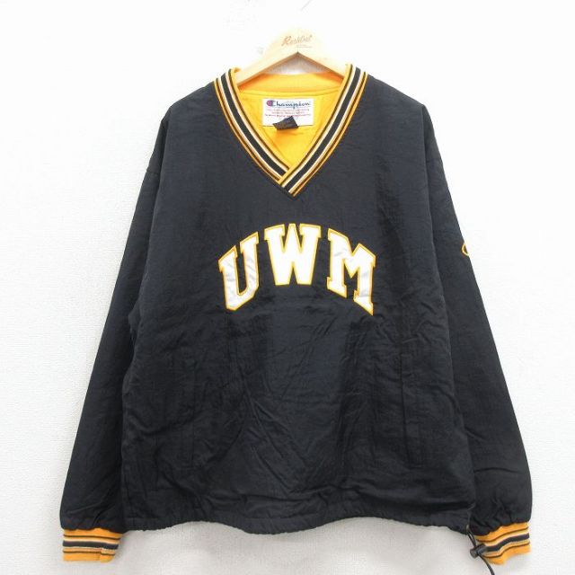 チャンピオン 00s ナイロンジャケット UWM ブラック メンズXL相当 | 古着