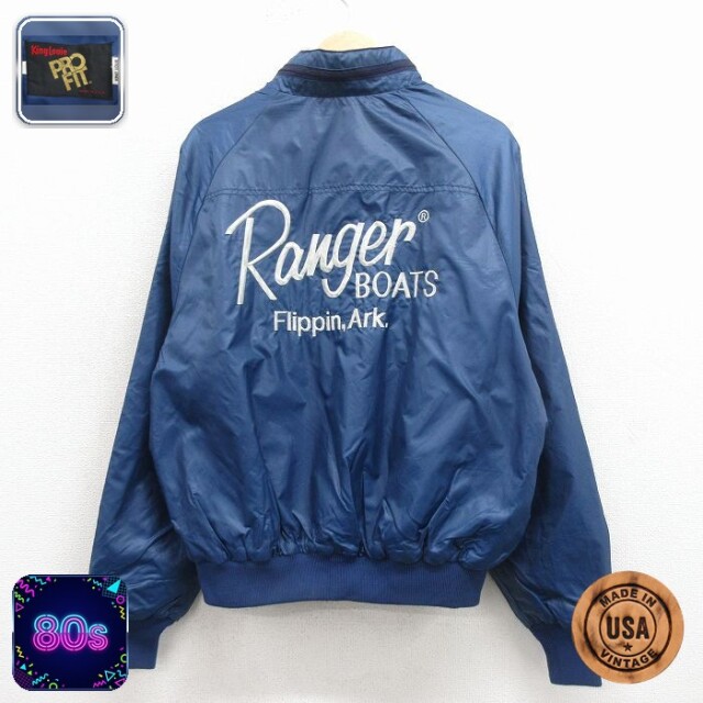 【20%OFF】キングルイ 80s ラグラン長袖ナイロンジャケット Ranger紺 メンズL相当 | 古着