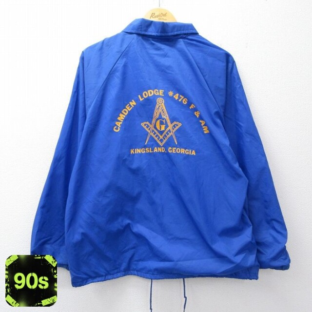 90s ナイロンジャケット フリーメイソン ブルー メンズM相当 | 古着