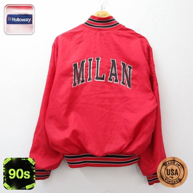 【20%OFF】ホロウェイ 90s ハーフジップナイロンジャケット MILAN レッド メンズL相当 | 古着