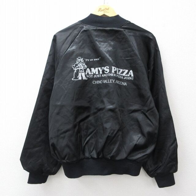 ナイロンジャケット 90s AMYS PIZZAラグラン ブラック メンズM相当 | 古着
