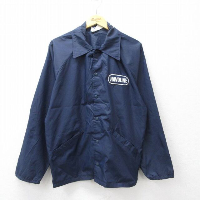 90s ラグランナイロンジャケット HAVOLINE ネイビー メンズM相当 | 古着