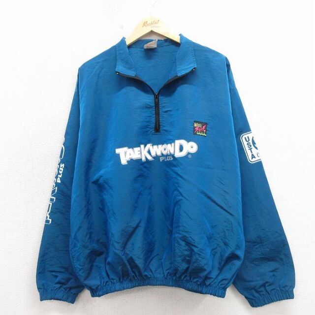 古着通販 XL☆古着 サーフスタイル 長袖 ハーフジップ ナイロン
