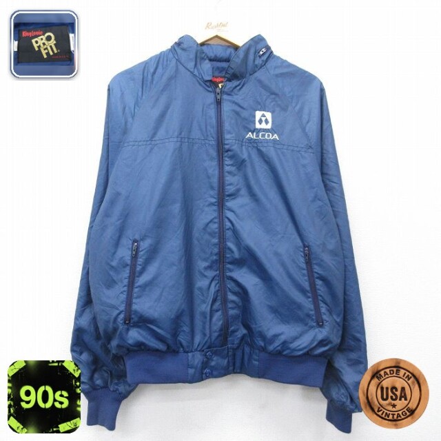 【20%OFF】キングルイ 90s ナイロンジャケット ALCOA ネイビー メンズL相当 | 古着