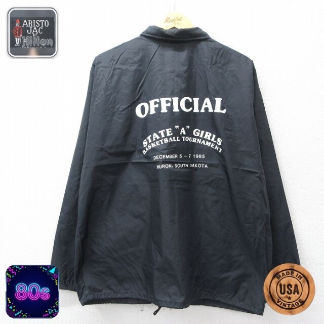 【20%OFF】ヒルトン 80s ナイロンジャケット OFFICIAL ブラック メンズL相当 | 古着