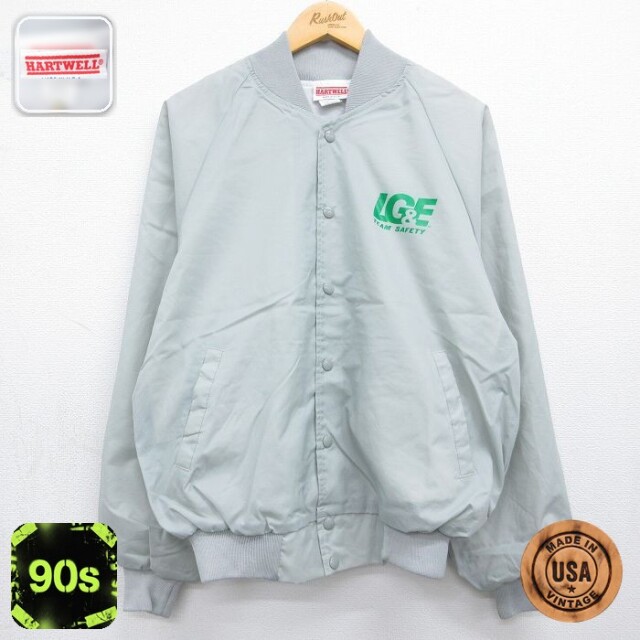 90s ラグランナイロンジャケット LG&E グレー メンズL相当 | 古着