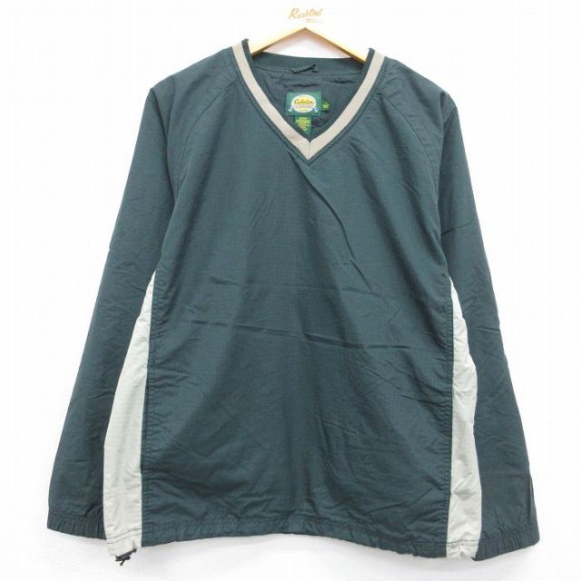 古着通販 S☆古着 長袖 ナイロン ジャケット メンズ 90年代 90s 青緑