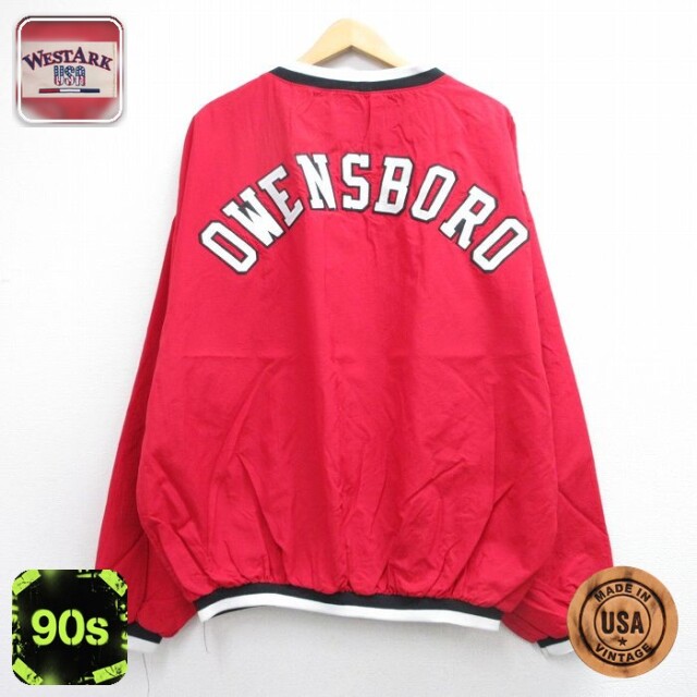 ナイロンジャケット OWENSBORO レッド メンズXL相当 | 古着
