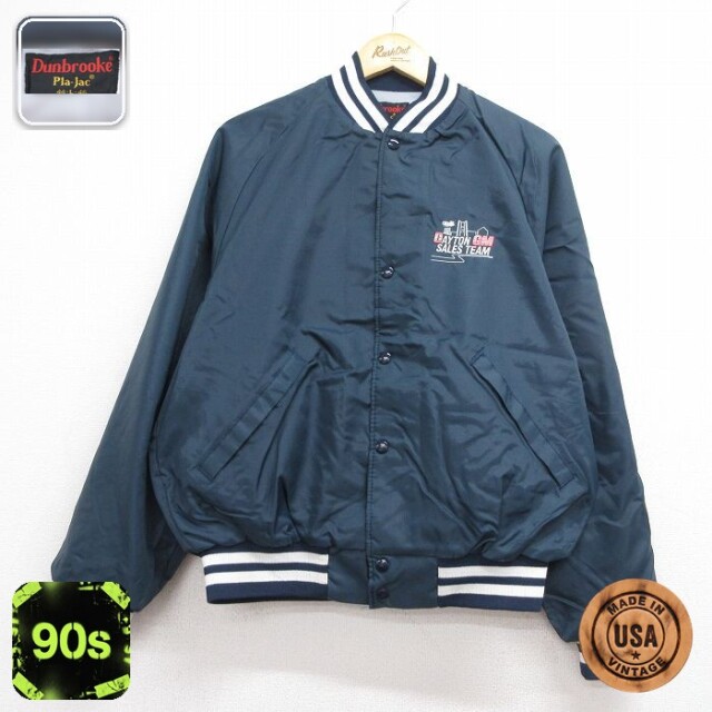 Dunbrooke 90s ラグランナイロンジャケット DAYTON ネイビー メンズXL相当 | 古着