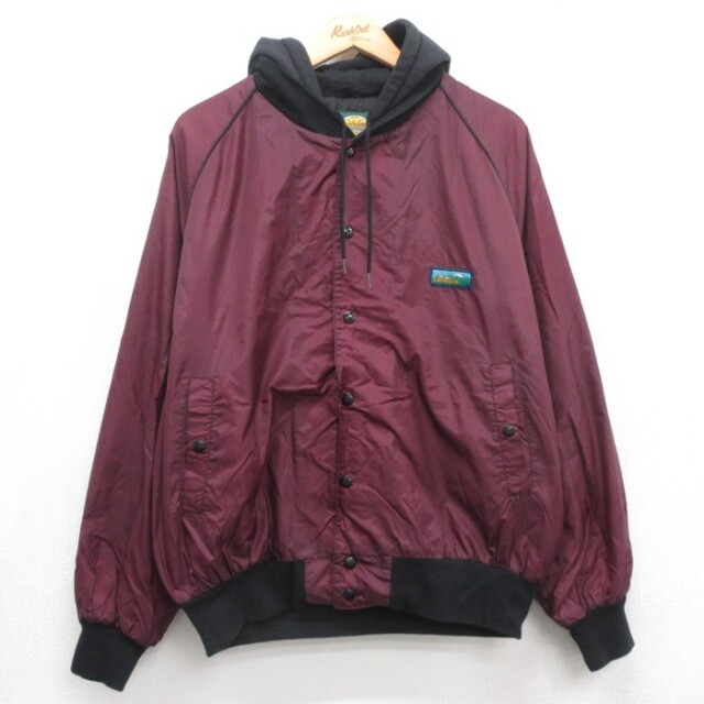 XL★古着 カベラス Cabela's 長袖 ナイロン ジャケット パーカー メンズ 00年代 00s カナダ製 バーガンディ【spe】 26aug19