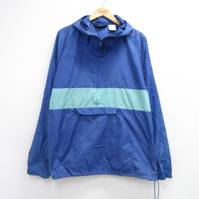 ウールリッチ 90s アノラックパーカー ボーダー ブルー メンズL相当 | 古着